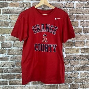 Nike MLB Angels Athletic Cut Mens T-Shirt Red